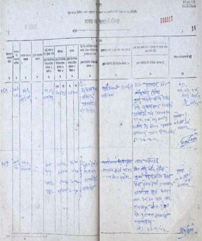 Legacy Ferfar entry from mutation register showing historical mutation chain